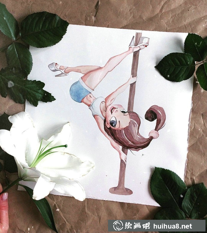 水彩畫(huà)少女作品4