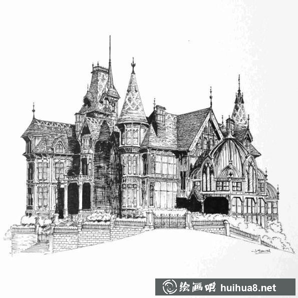 鋼筆畫建筑入門臨摹圖