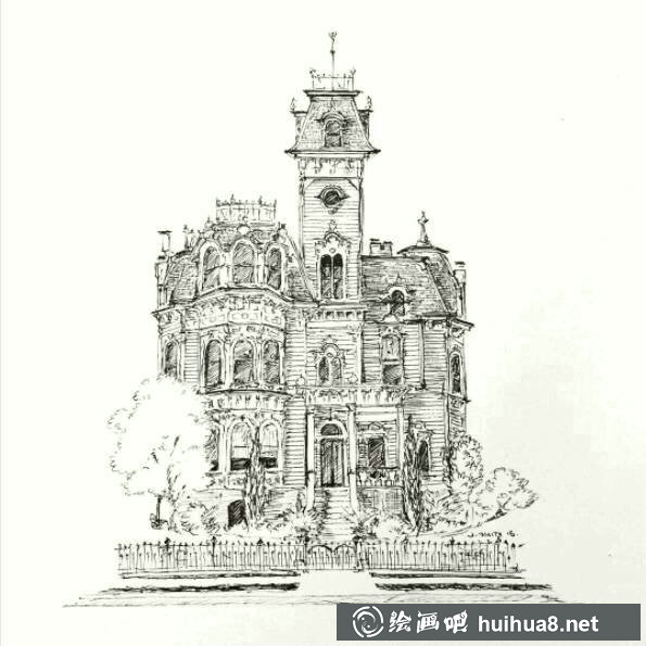 鋼筆畫建筑入門臨摹圖