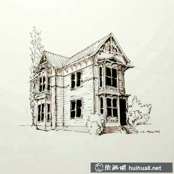 鋼筆畫建筑入門臨摹圖