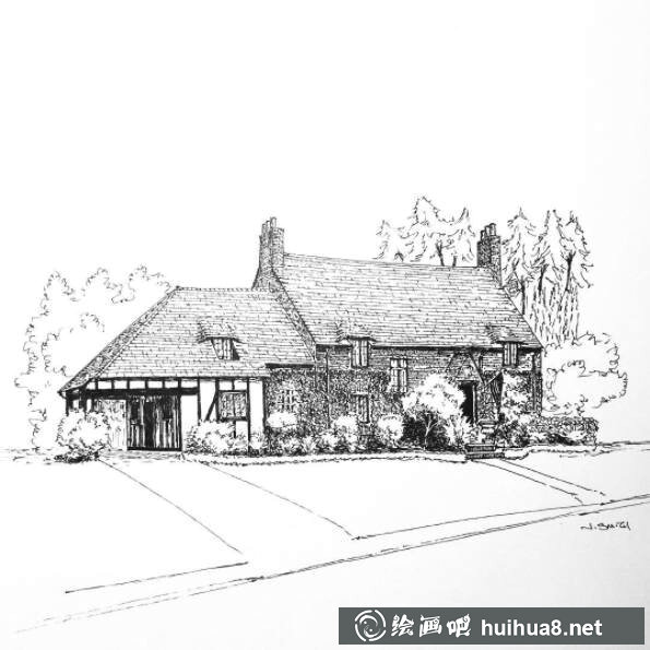 鋼筆畫建筑入門臨摹圖