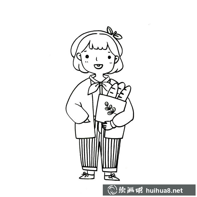 小女孩繪畫教程4