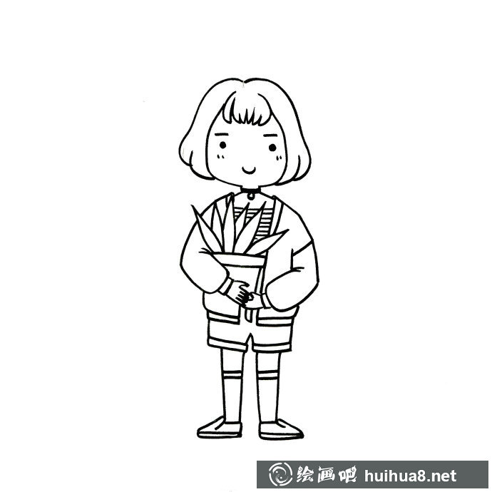 小女孩繪畫教程6
