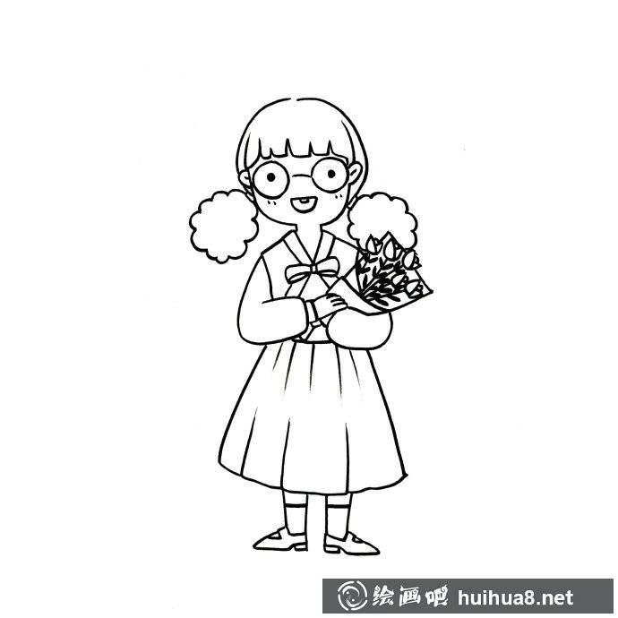 小女孩繪畫教程7
