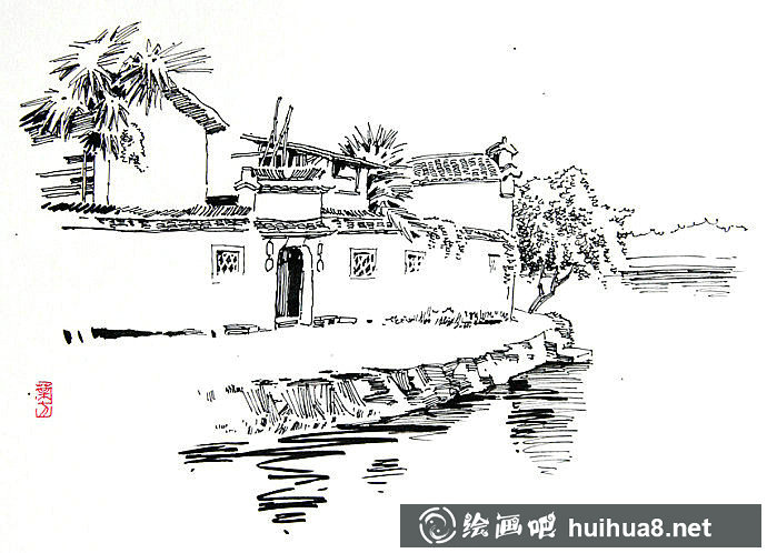宏村南湖風(fēng)景速寫