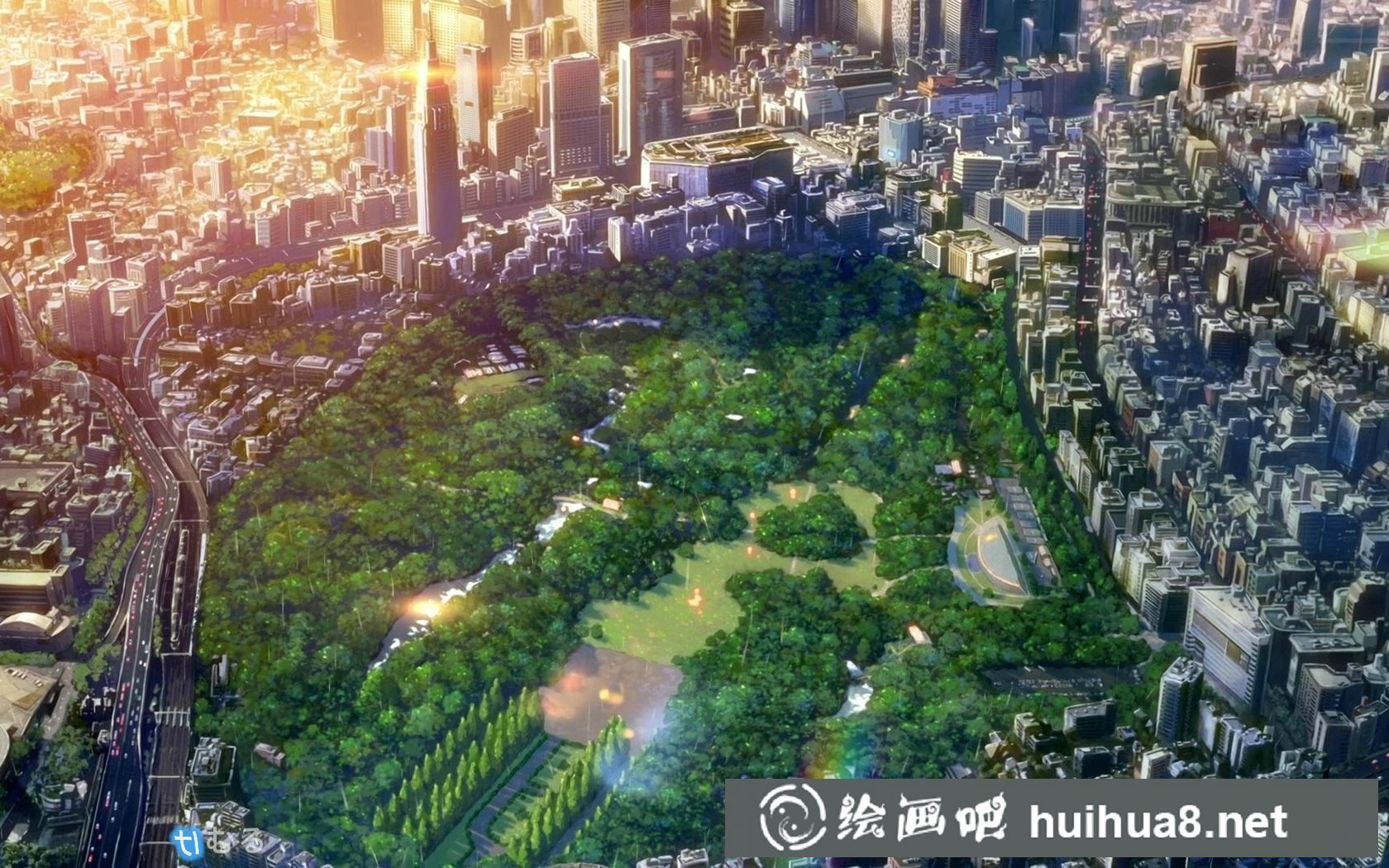 日漫言葉之庭場景插畫