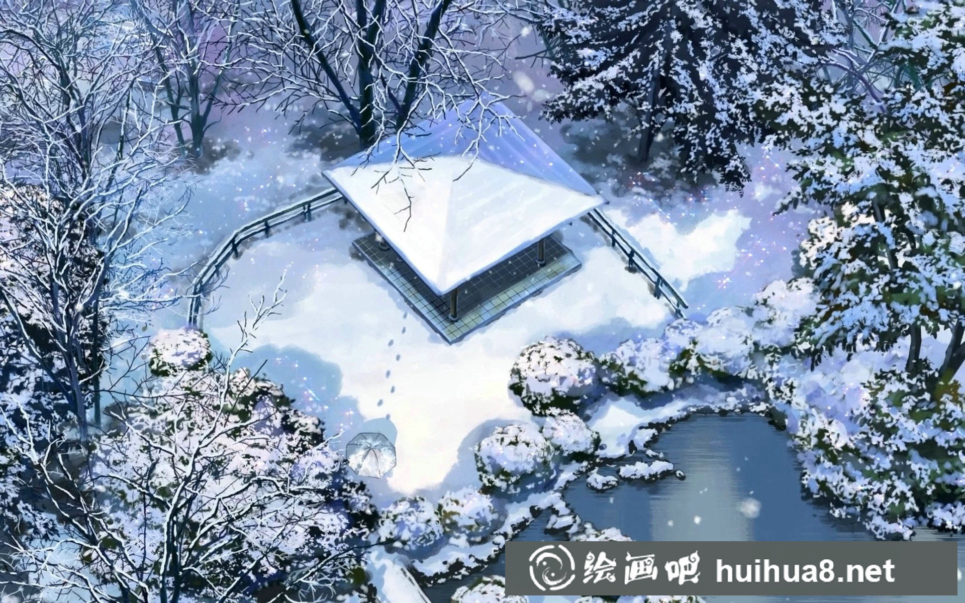 日漫言葉之庭場景插畫