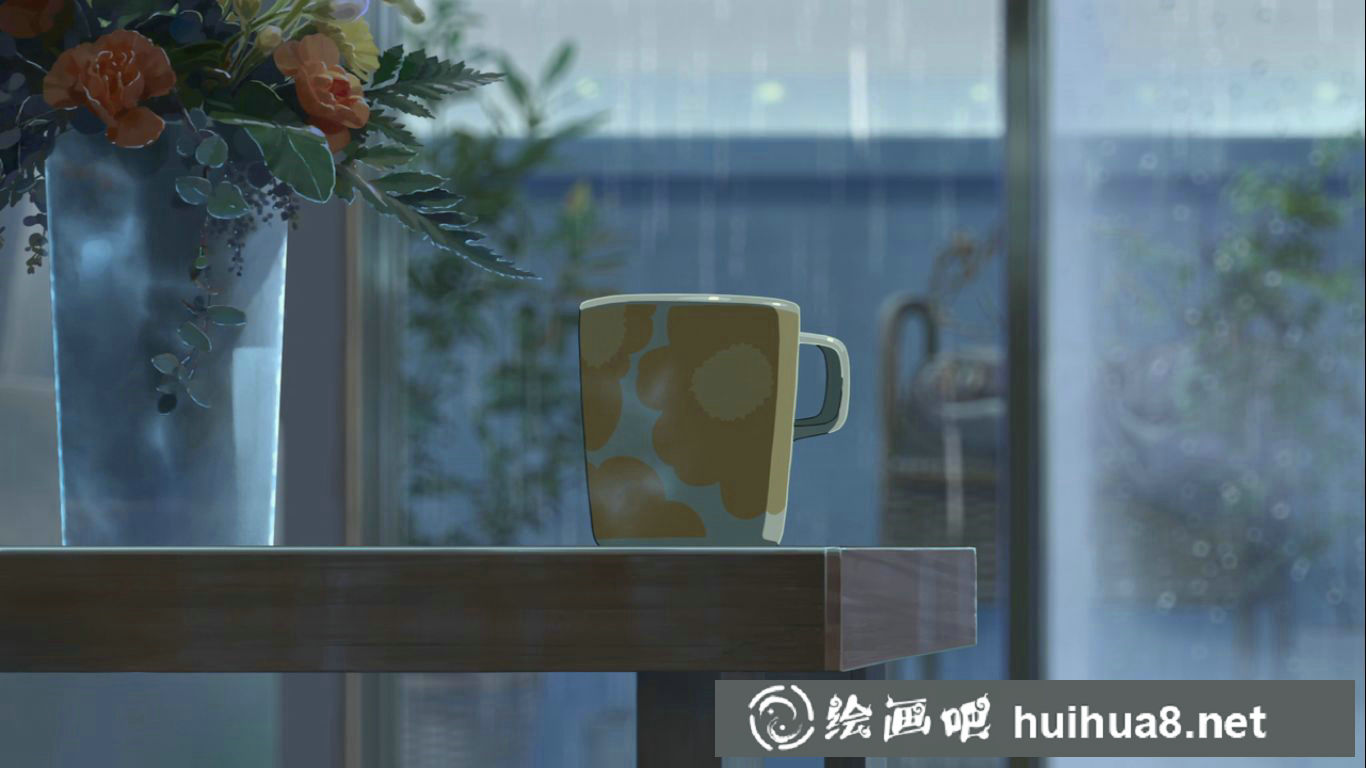 日漫言葉之庭場景插畫