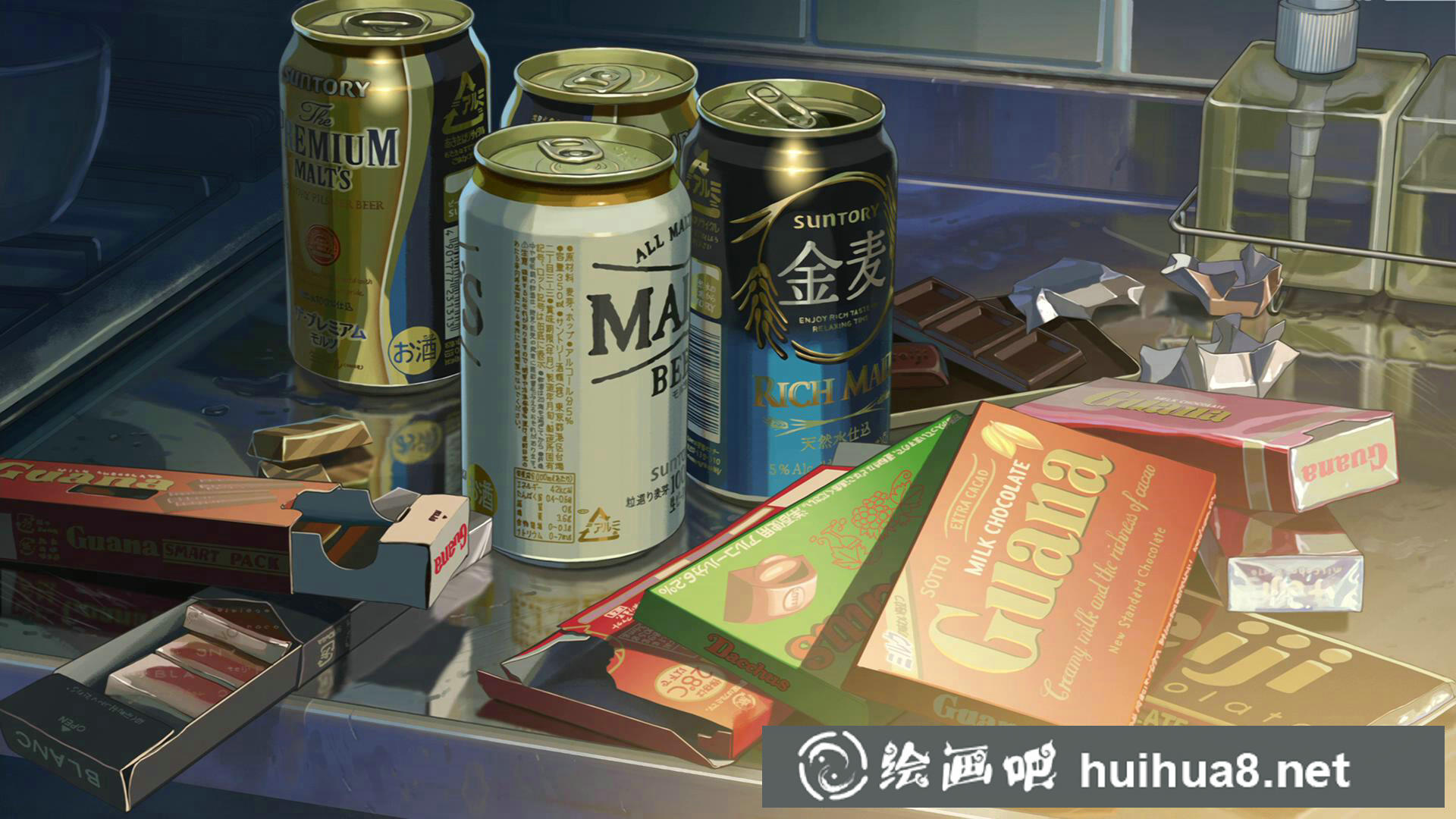 日漫言葉之庭場景插畫