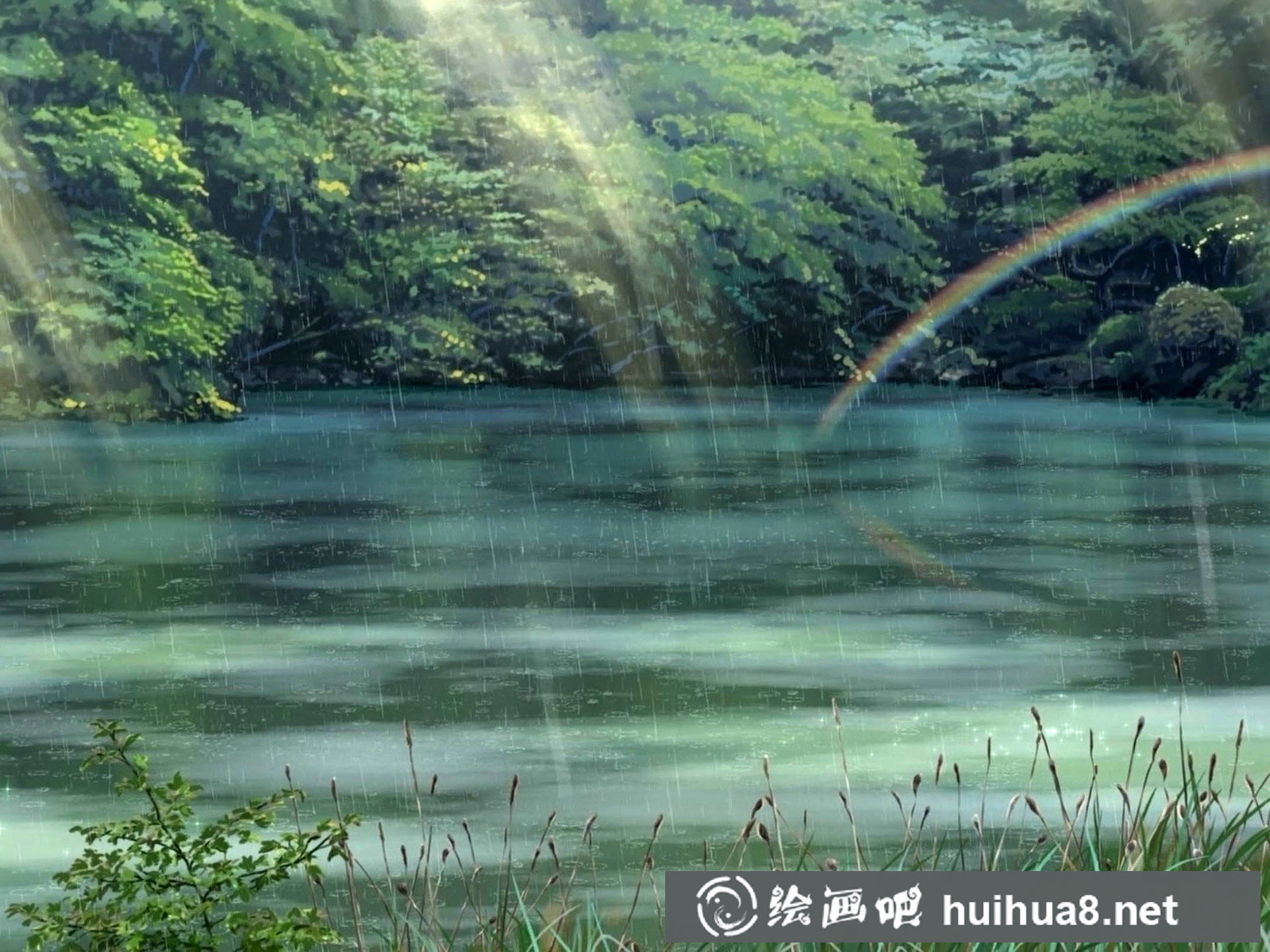 日漫言葉之庭場景插畫