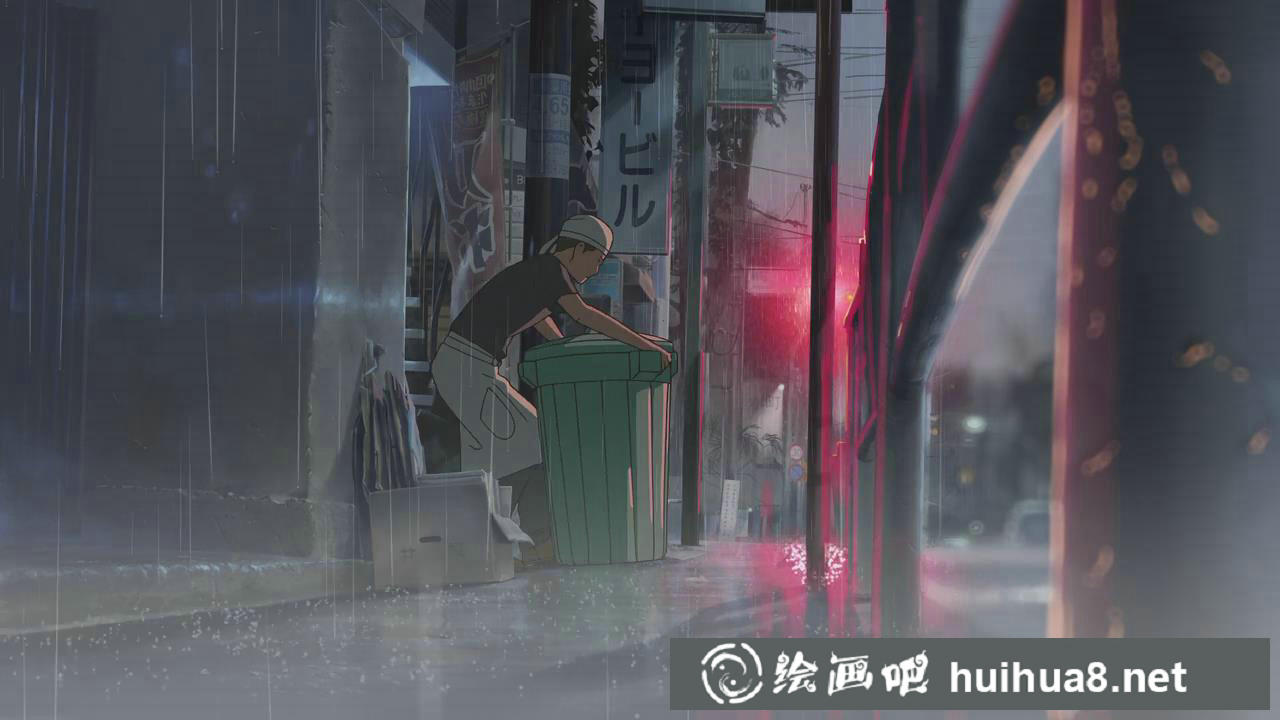 日漫言葉之庭場景插畫