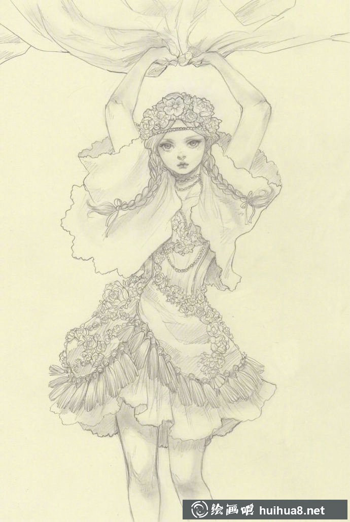 夢(mèng)幻少女鉛筆稿