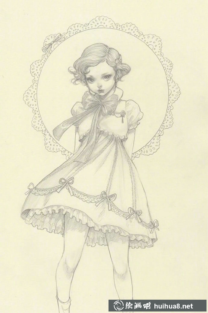 陽(yáng)光少女鉛筆稿