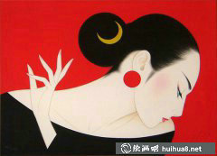 日本畫家鶴田一郎東方女性版畫藝術(shù)鑒賞