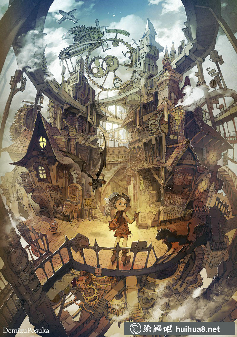 奇幻色彩的插畫作品