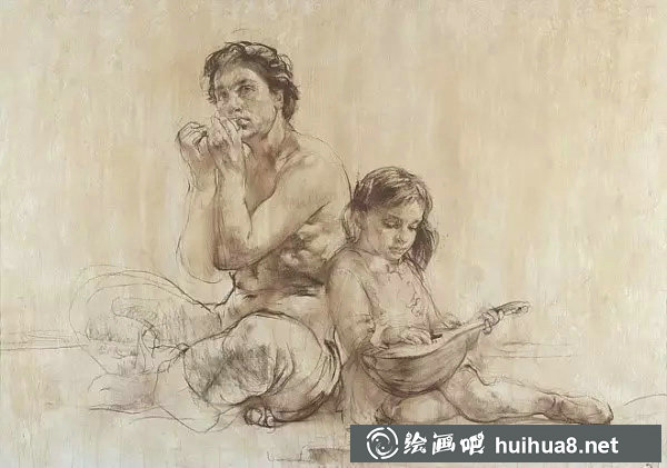 尼古拉布洛欣素描作品欣賞