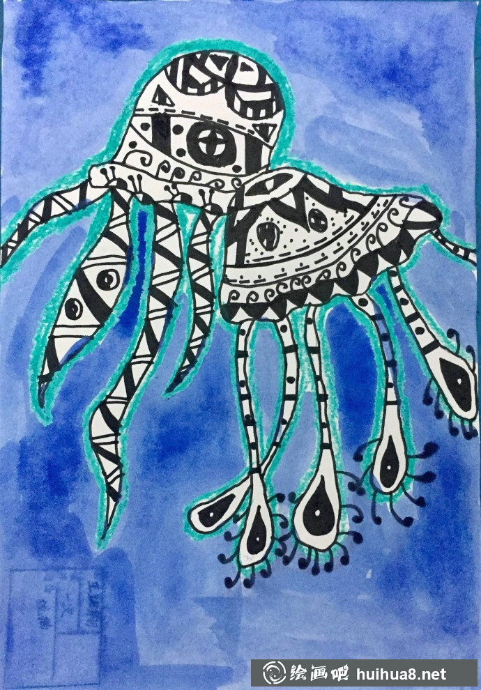 奇幻的水母兒童畫