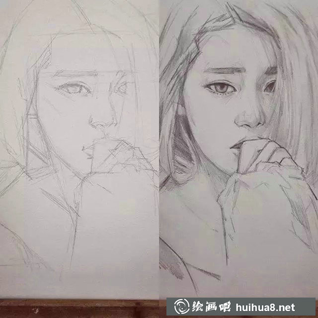 簡潔唯美的素描人物作品6