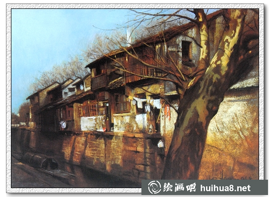 杭鳴時風景色粉畫作品欣賞