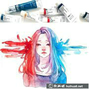 水彩畫少女賞析Ashiyaart作品