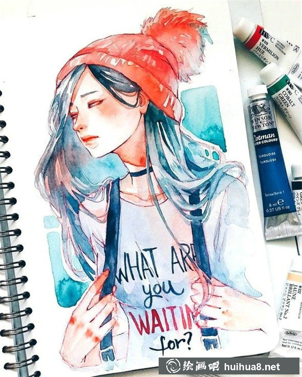 水彩畫(huà)少女作品：水彩畫(huà)家Ashiyaart繪畫(huà)作品賞析