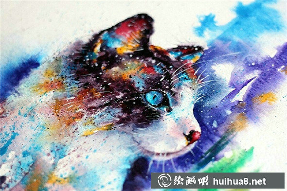 喵咪水彩畫作品解析