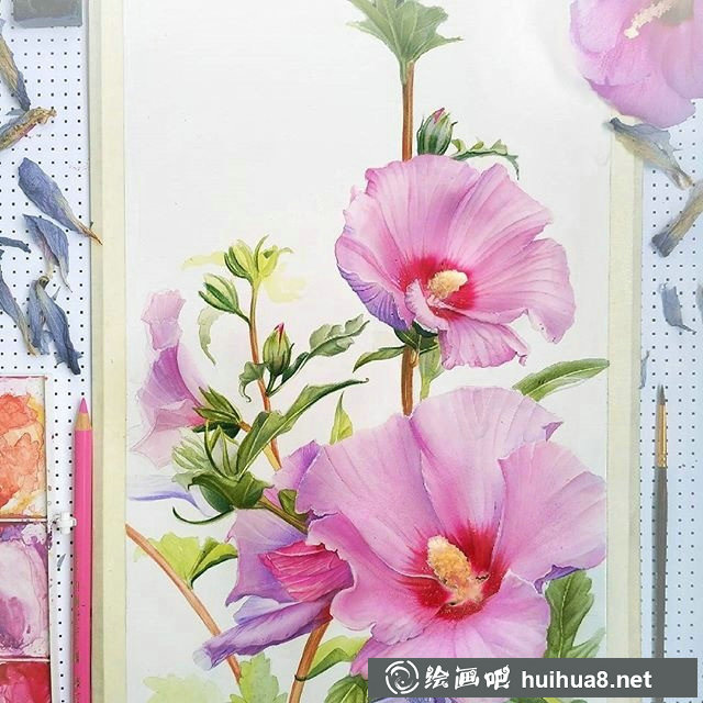 水彩畫：可臨摹水彩畫花卉作品欣賞