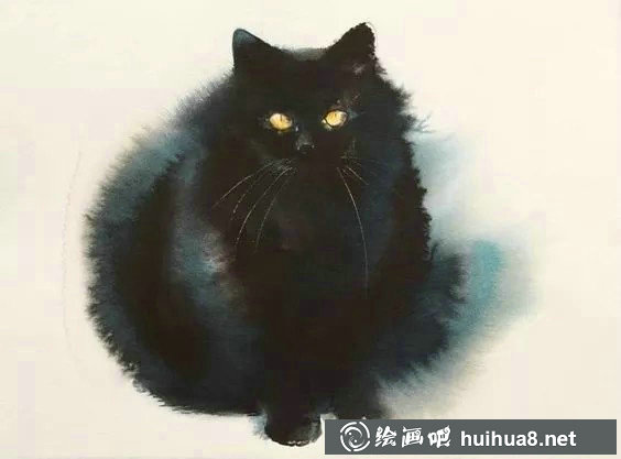 一組水墨畫貓咪作品欣賞