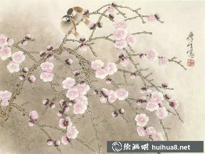 周彥生工筆畫花鳥作品欣賞