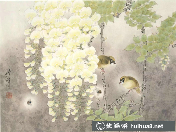 周彥生工筆畫花鳥作品欣賞