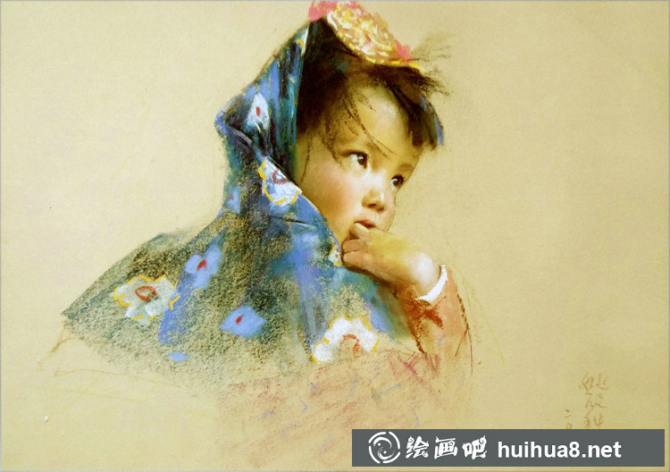 獨(dú)特的色粉畫(huà)人物