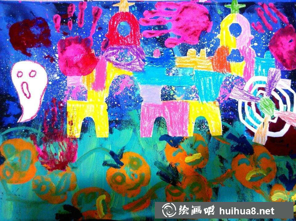 萬圣節(jié)女巫兒童繪畫作品