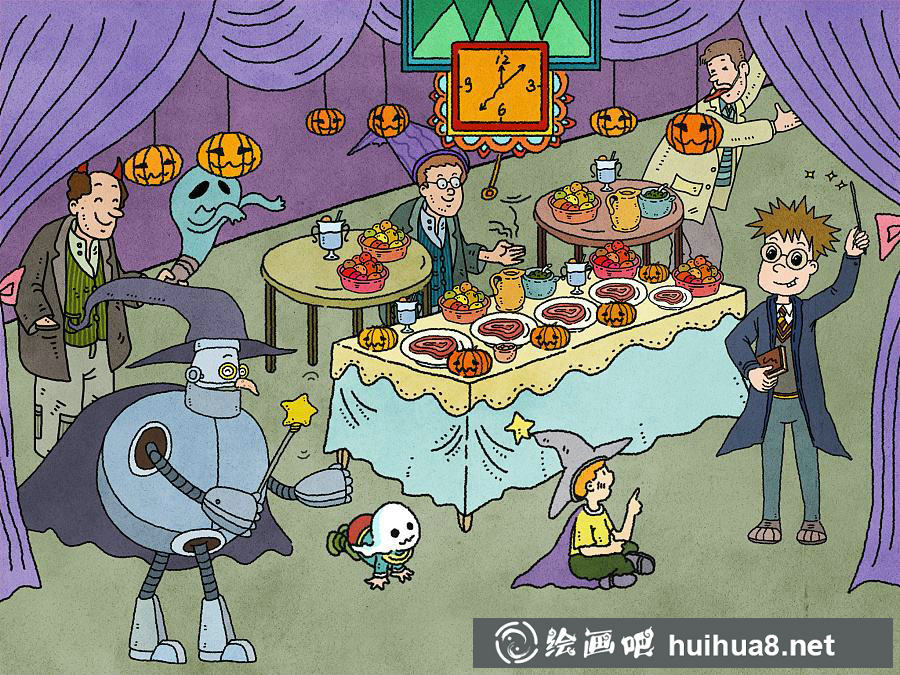 萬圣節(jié)小幽靈兒童繪畫作品