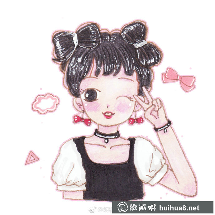 美少女水彩插畫作品鑒賞