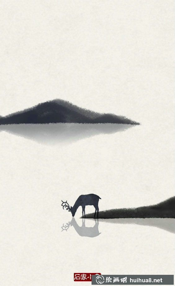 一組國(guó)畫(huà)梅花鹿作品欣賞
