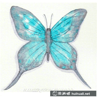 一組蝴蝶水彩畫作品欣賞可臨摹