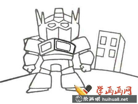 奧特曼打小怪獸簡筆畫圖片(5)