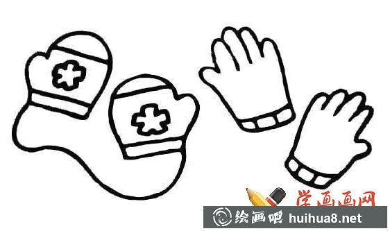 手套的簡筆畫(2)