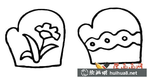 手套的簡筆畫(3)