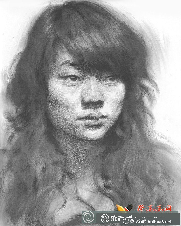魯美學(xué)生優(yōu)秀素描頭像作品