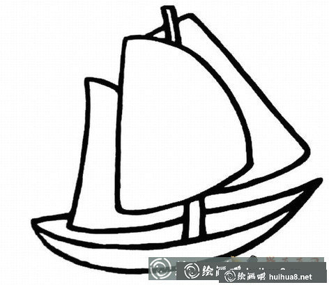 小帆船簡筆畫