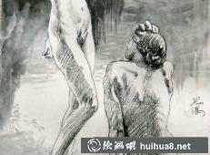 徐悲鴻人體素描作品之十四