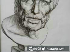 海盜石膏像素描二