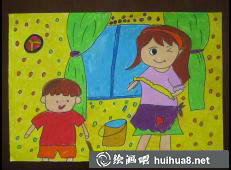 三八婦女節(jié)兒童水彩畫作品4