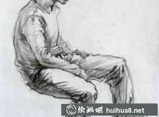 女生速寫坐姿