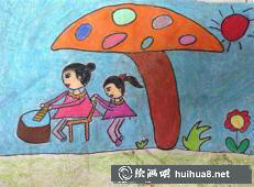 兒童畫作品：媽媽辛苦了