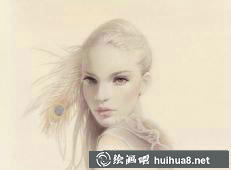 彩鉛畫美女插畫3
