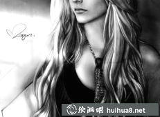 艾薇兒素描畫11