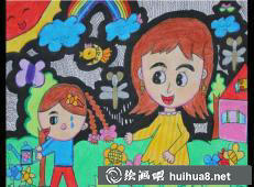 三八婦女節(jié)兒童水彩畫作品8
