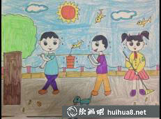 更多學(xué)雷鋒兒童繪畫作品